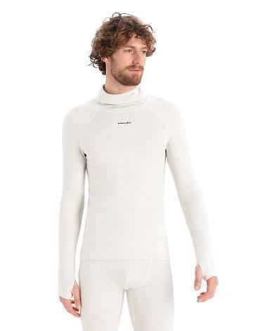 Ecru Heather Icebreaker MerinoFine™ Long Sleeve Roll Neck Men's Base Layers | AU 1343NWYB